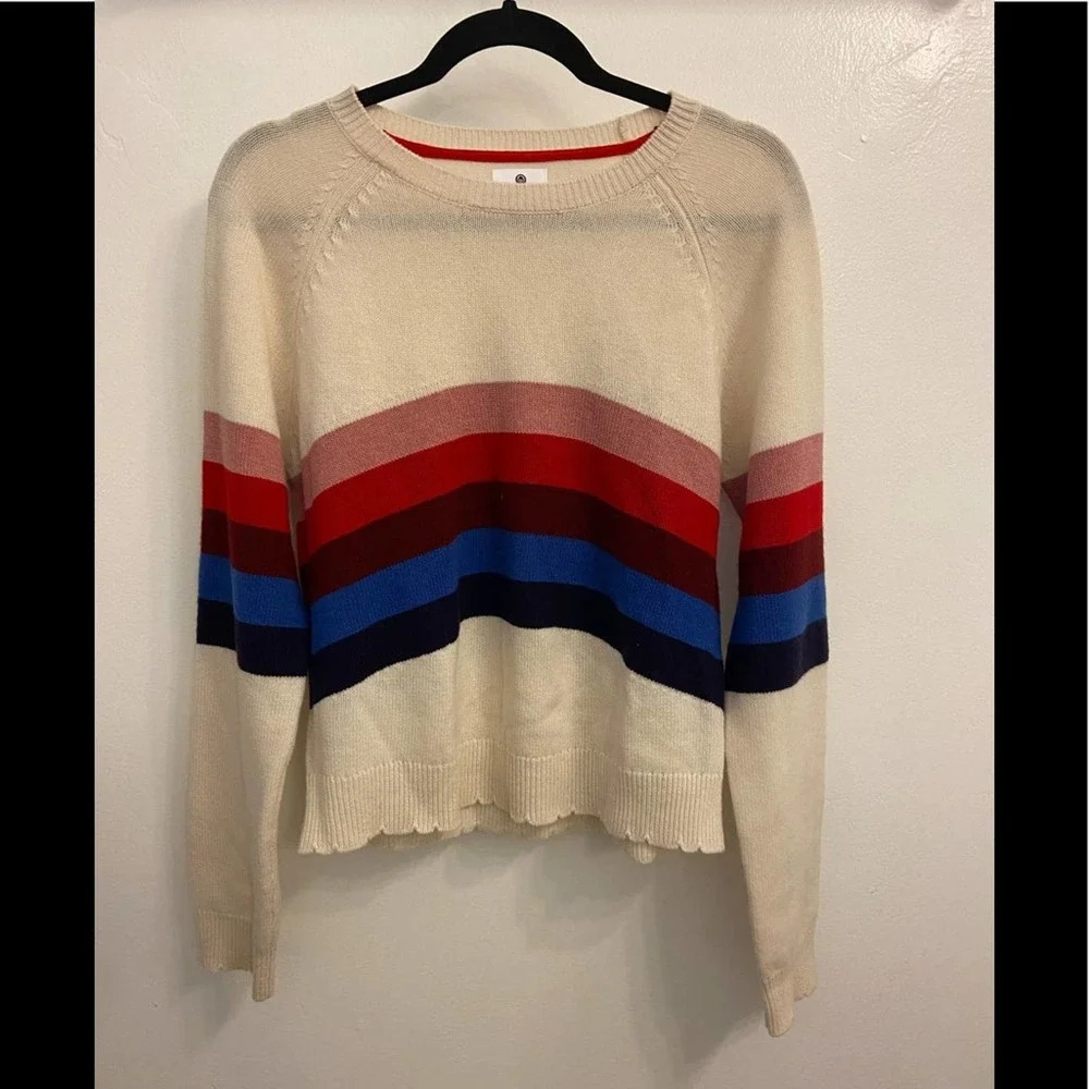 Sundry Multi-Color Striped Raglan Sweater Size Medium - Picture 3 of 6